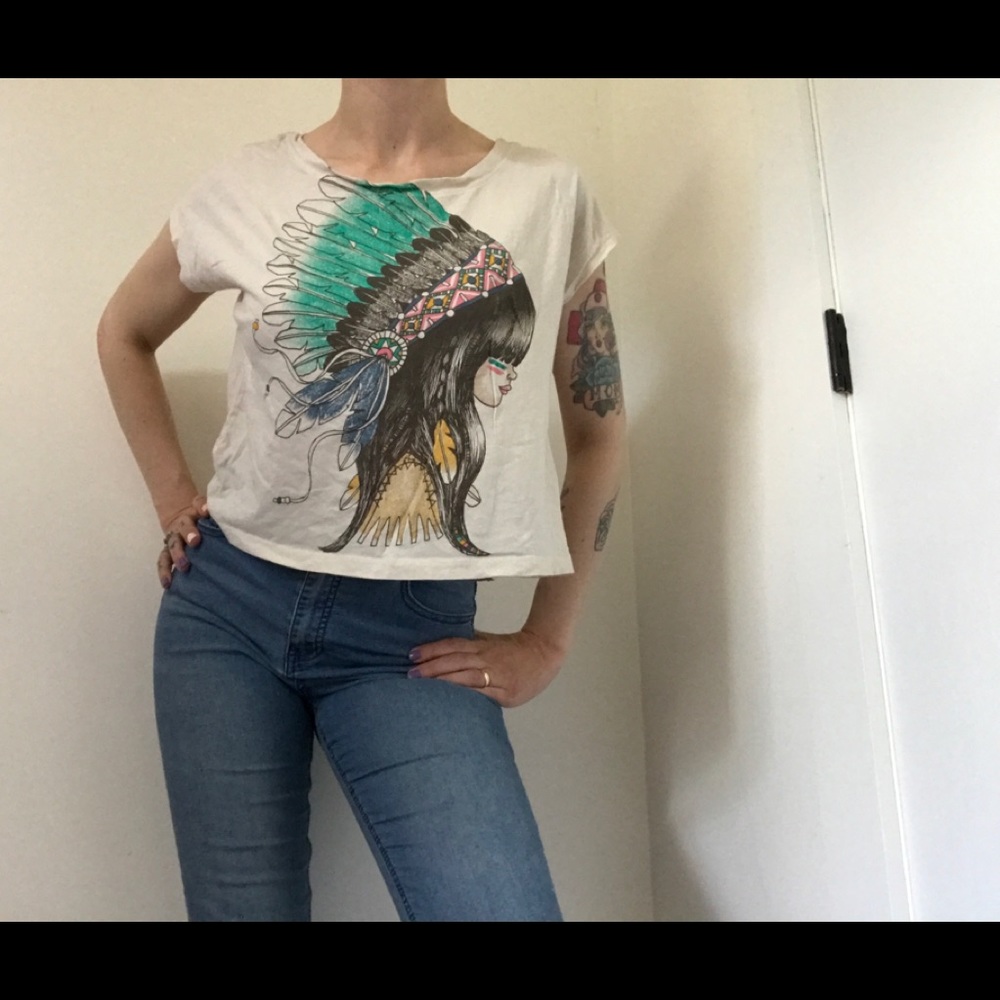 Forever 21 Native American Female Crop Top